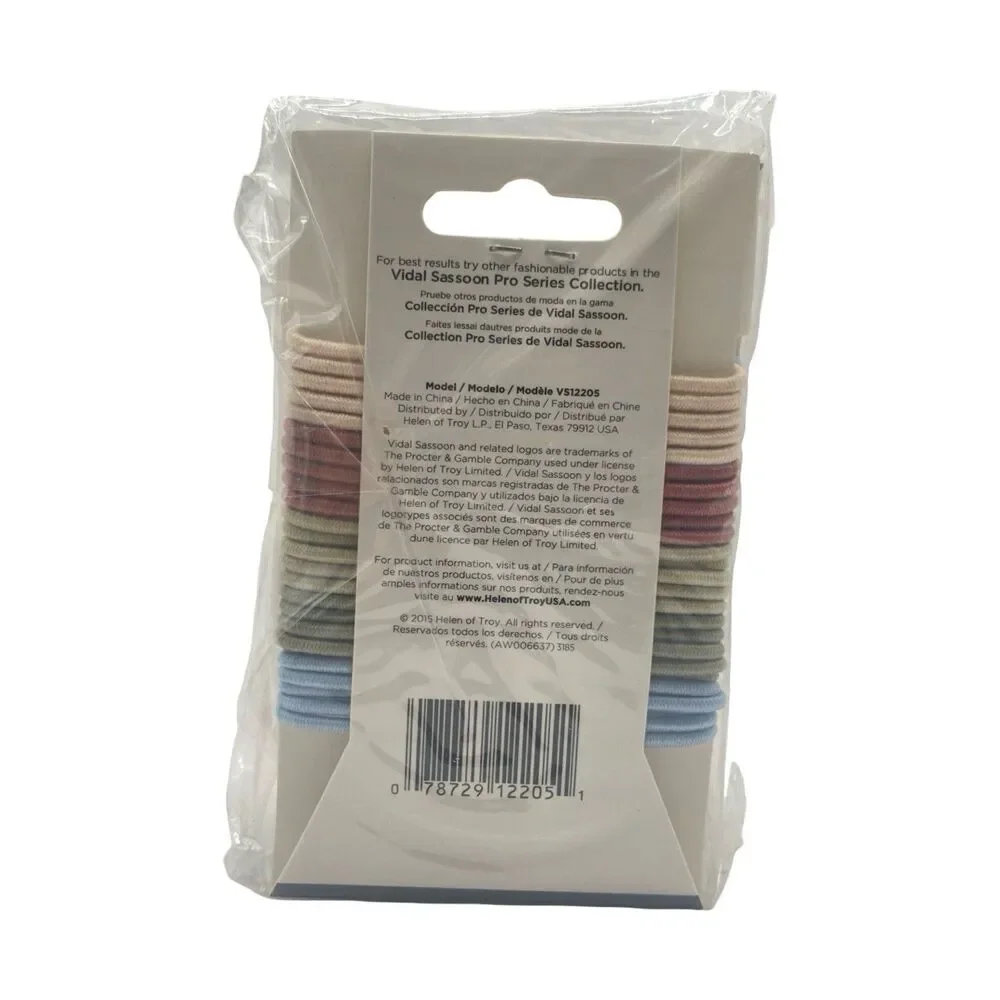 Vidal Sassoon 25 Piece Multi Color Hair Elastics Lot of 6 - 150 Braided Elastics